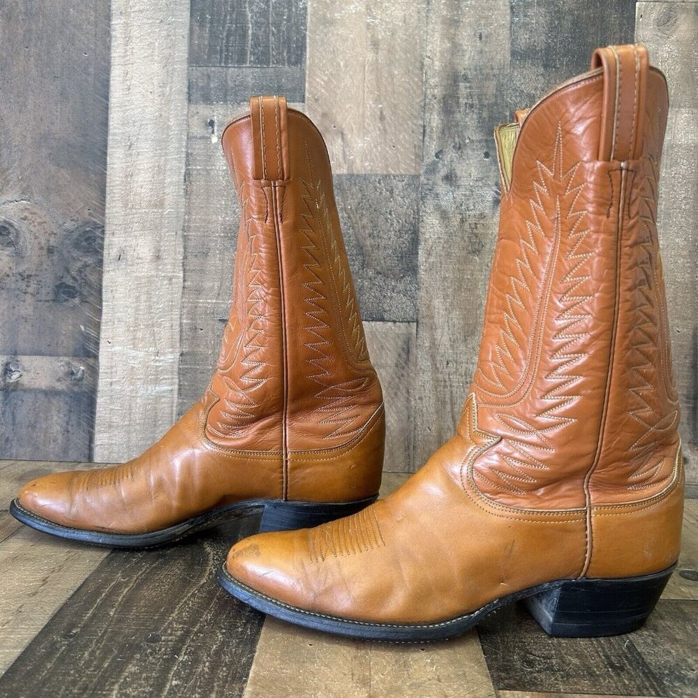 Tony Lama Gold Label Vintage Classic Brown Cowboy Boots Mens 11.5 D